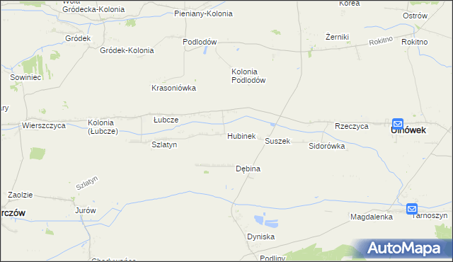 mapa Hubinek, Hubinek na mapie Targeo