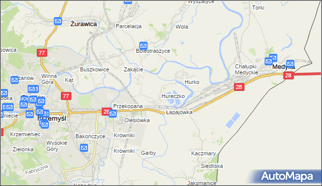mapa Hureczko, Hureczko na mapie Targeo