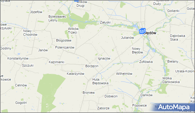 mapa Ignaców gmina Błędów, Ignaców gmina Błędów na mapie Targeo