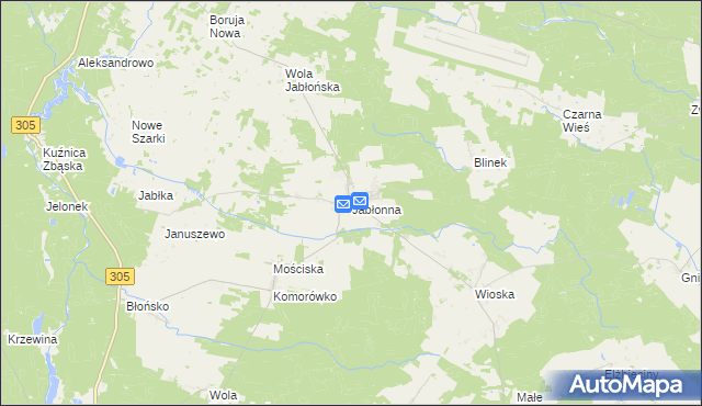 mapa Jabłonna gmina Rakoniewice, Jabłonna gmina Rakoniewice na mapie Targeo