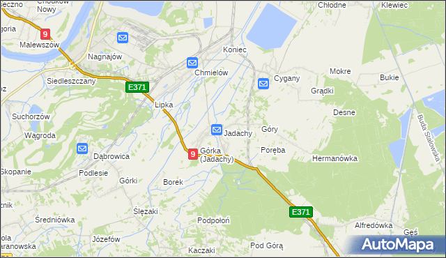 mapa Jadachy, Jadachy na mapie Targeo