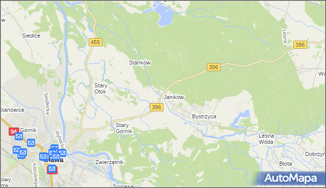 mapa Janików gmina Oława, Janików gmina Oława na mapie Targeo