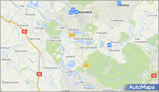 mapa Januszkowice gmina Zdzieszowice, Januszkowice gmina Zdzieszowice na mapie Targeo