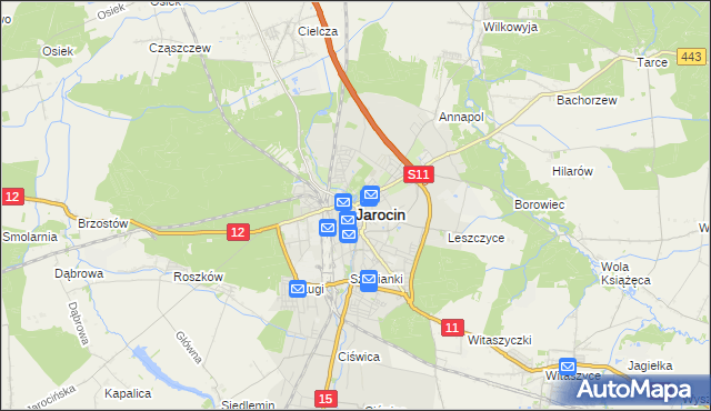 mapa Jarocin, Jarocin na mapie Targeo