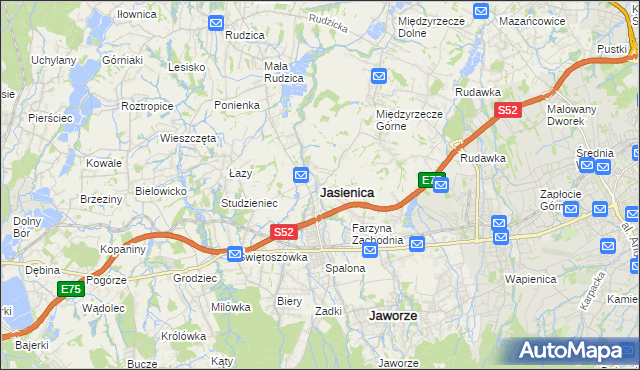 mapa Jasienica powiat bielski, Jasienica powiat bielski na mapie Targeo