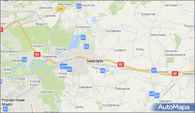 mapa Jasin gmina Swarzędz, Jasin gmina Swarzędz na mapie Targeo