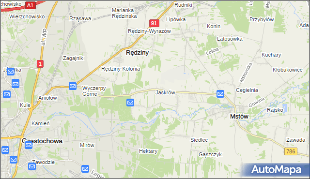 mapa Jaskrów, Jaskrów na mapie Targeo