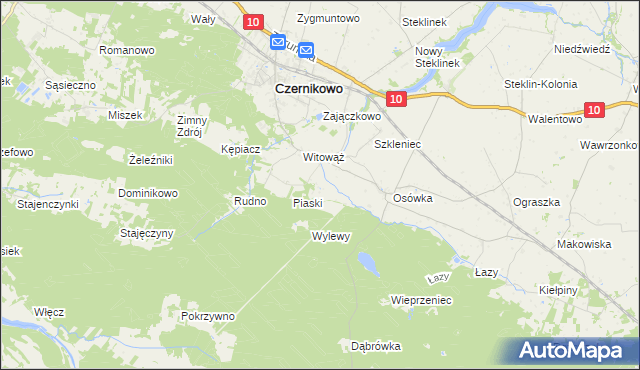 mapa Jaźwiny gmina Czernikowo, Jaźwiny gmina Czernikowo na mapie Targeo