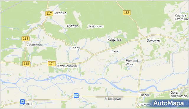 mapa Jędrzejewo gmina Czarnków, Jędrzejewo gmina Czarnków na mapie Targeo