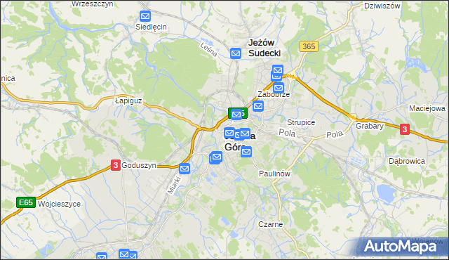 mapa Jelenia Góra, Jelenia Góra na mapie Targeo