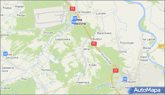 mapa Jelna gmina Nowa Sarzyna, Jelna gmina Nowa Sarzyna na mapie Targeo