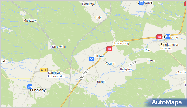 mapa Jełowa, Jełowa na mapie Targeo