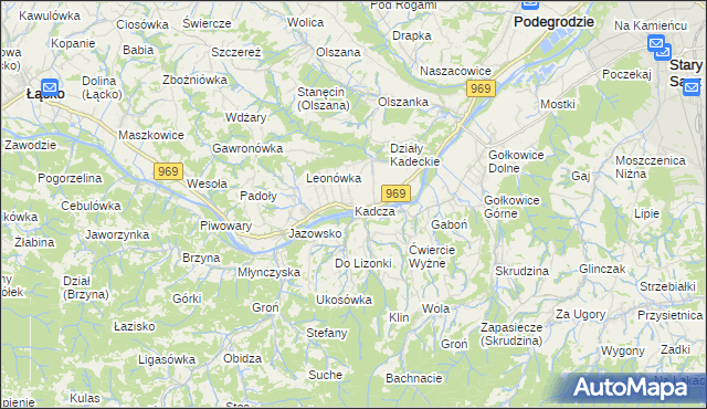 mapa Kadcza, Kadcza na mapie Targeo