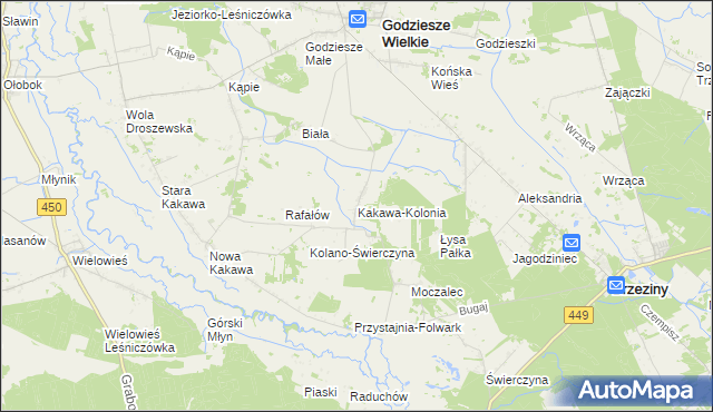 mapa Kakawa-Kolonia, Kakawa-Kolonia na mapie Targeo