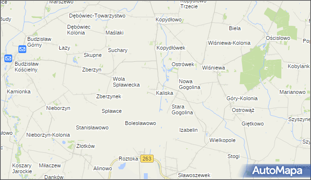 mapa Kaliska gmina Wilczyn, Kaliska gmina Wilczyn na mapie Targeo