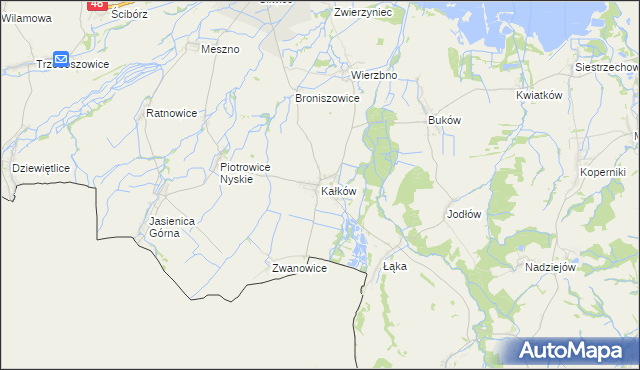 mapa Kałków gmina Otmuchów, Kałków gmina Otmuchów na mapie Targeo