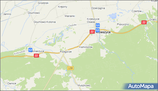 mapa Karkoszów, Karkoszów na mapie Targeo