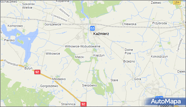 mapa Kiączyn, Kiączyn na mapie Targeo