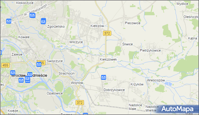 mapa Kiełczówek, Kiełczówek na mapie Targeo