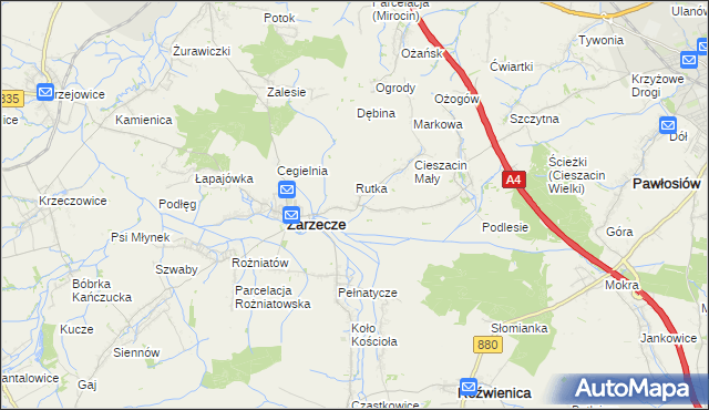 mapa Kisielów gmina Zarzecze, Kisielów gmina Zarzecze na mapie Targeo