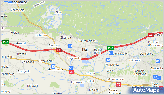 mapa Kłaj, Kłaj na mapie Targeo