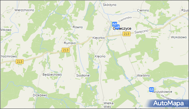 mapa Klęcino, Klęcino na mapie Targeo