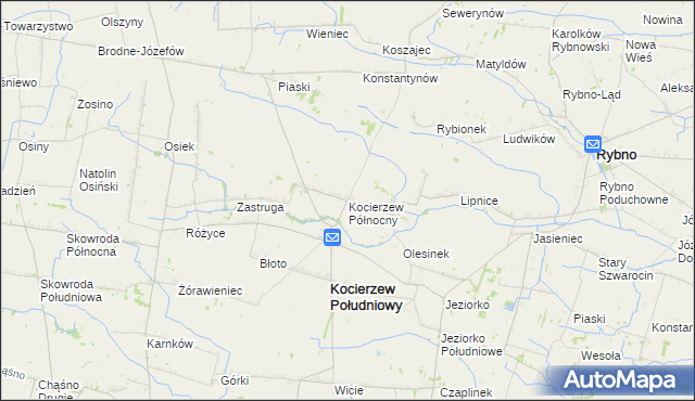 mapa Kocierzew Północny, Kocierzew Północny na mapie Targeo