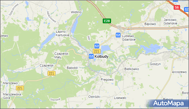 mapa Kolbudy, Kolbudy na mapie Targeo