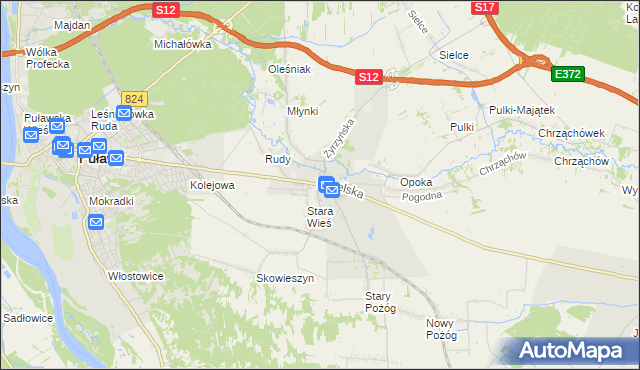 mapa Końskowola, Końskowola na mapie Targeo