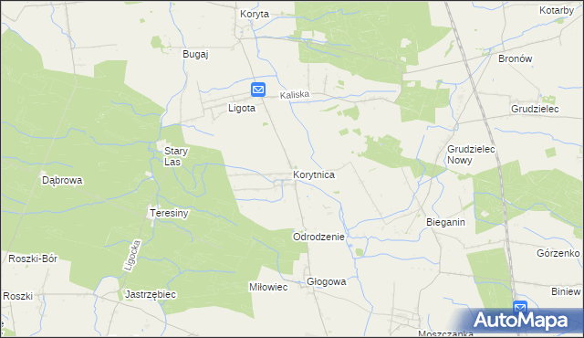 mapa Korytnica gmina Raszków, Korytnica gmina Raszków na mapie Targeo