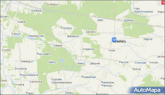 mapa Krajanka, Krajanka na mapie Targeo