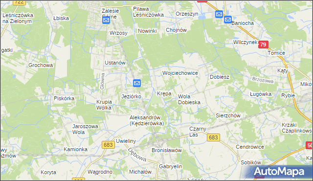 mapa Krępa gmina Prażmów, Krępa gmina Prażmów na mapie Targeo