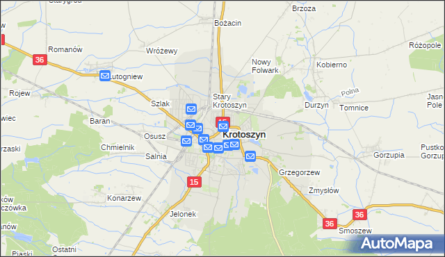 mapa Krotoszyna, Krotoszyn na mapie Targeo