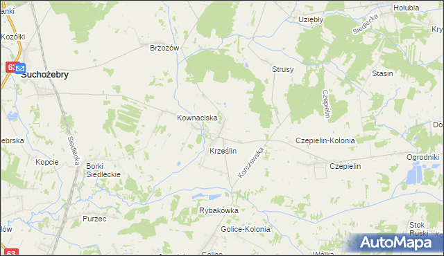 mapa Krześlinek, Krześlinek na mapie Targeo