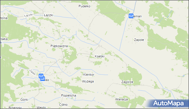 mapa Ksebki, Ksebki na mapie Targeo