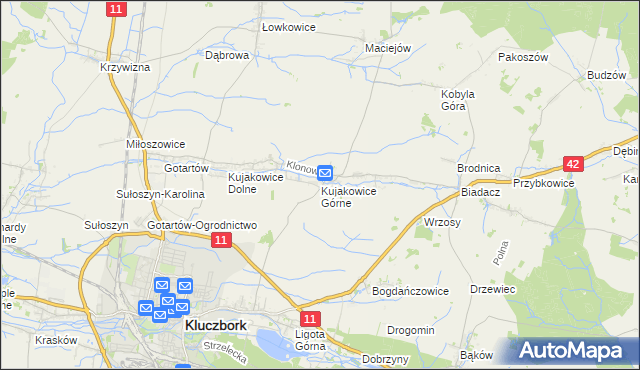 mapa Kujakowice Górne, Kujakowice Górne na mapie Targeo