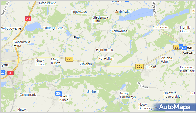 mapa Kula-Młyn, Kula-Młyn na mapie Targeo