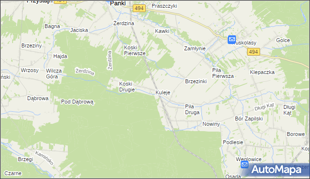 mapa Kuleje, Kuleje na mapie Targeo