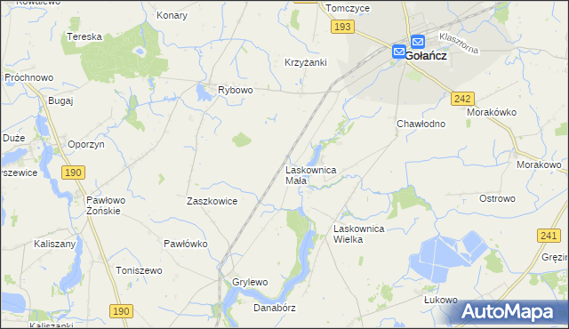 mapa Laskownica Mała, Laskownica Mała na mapie Targeo