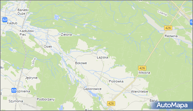 mapa Łaziska gmina Jemielnica, Łaziska gmina Jemielnica na mapie Targeo