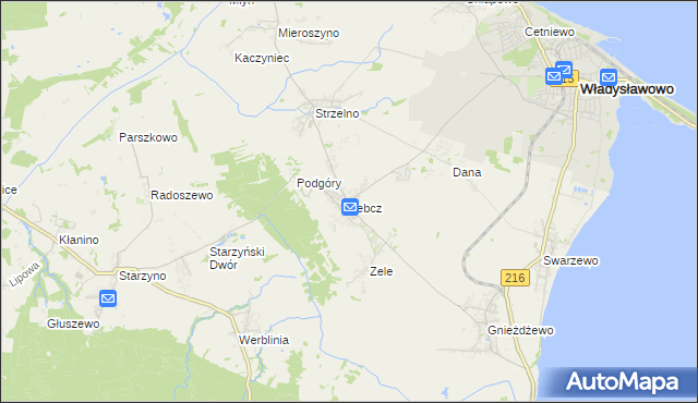 mapa Łebcz, Łebcz na mapie Targeo