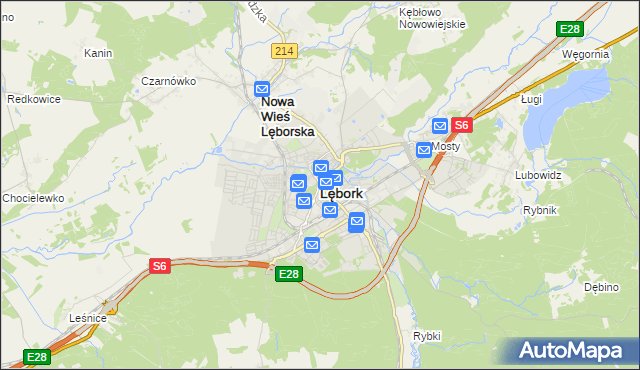 mapa Lębork, Lębork na mapie Targeo