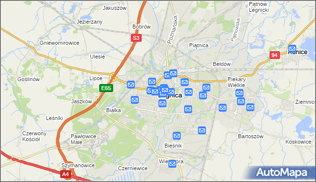 mapa Legnicy, Legnica na mapie Targeo