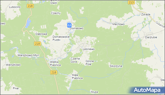 mapa Leśniewo gmina Puck, Leśniewo gmina Puck na mapie Targeo