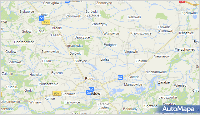 mapa Liplas, Liplas na mapie Targeo