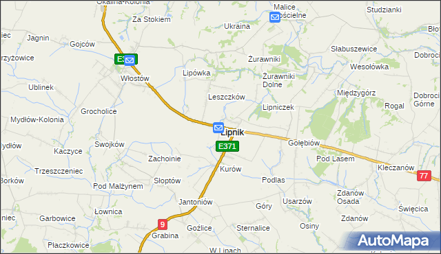 mapa Lipnik powiat opatowski, Lipnik powiat opatowski na mapie Targeo