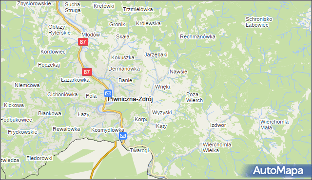 mapa Łomnica-Zdrój, Łomnica-Zdrój na mapie Targeo