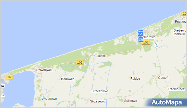 mapa Łukęcin, Łukęcin na mapie Targeo