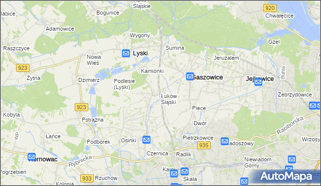 mapa Łuków Śląski, Łuków Śląski na mapie Targeo