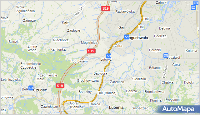 mapa Lutoryż, Lutoryż na mapie Targeo